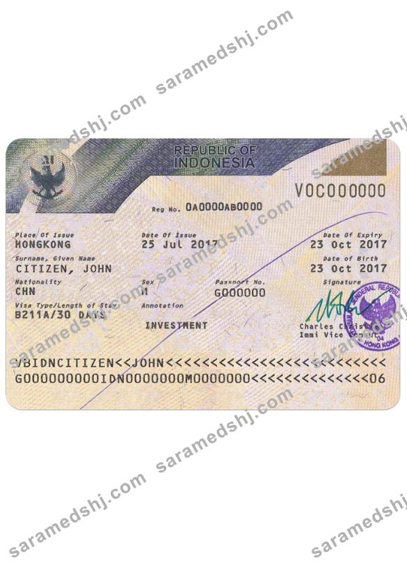 INDONESIA visa version 2